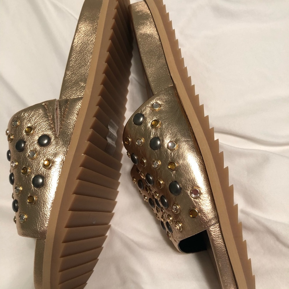 Rose gold jewel studded slides - Picture 2 of 4